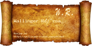 Wallinger Rózsa névjegykártya